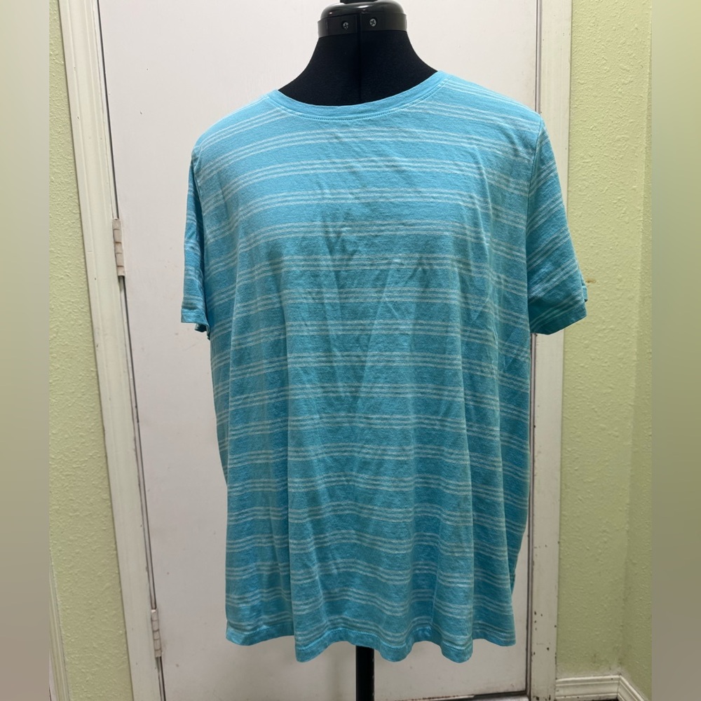 Dip Light Blue Striped Short Sleeve Tee Size 2x